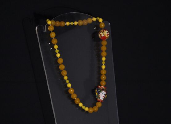Collana Stile Siciliano Pietre Gialle Agata Testa di moro COL11