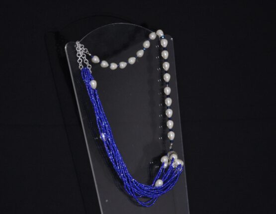 Elegante Collana MultiFili PerlineBlu Perle  COL15