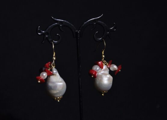 Orecchini Classic Perle Scaramazze Scaglie Pasta di Corallo  Argento 925 ORE15